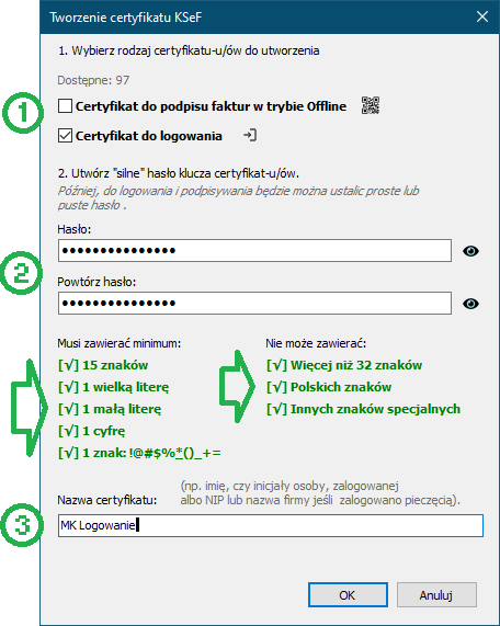 Tworzenie certyfikatu